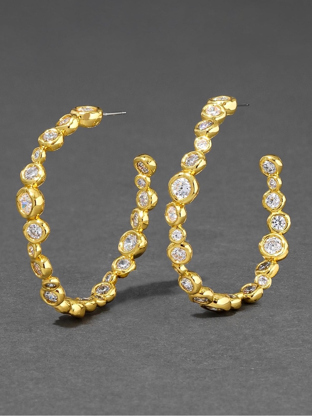 Alexis Bittar Asterales Gold Large Hoop Earrings